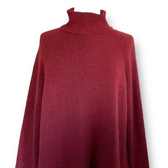 J Crew Womens Supersoft Sweater Sz Medium Burgundy Turtleneck Alpaca Wool Blend - Picture 6 of 10